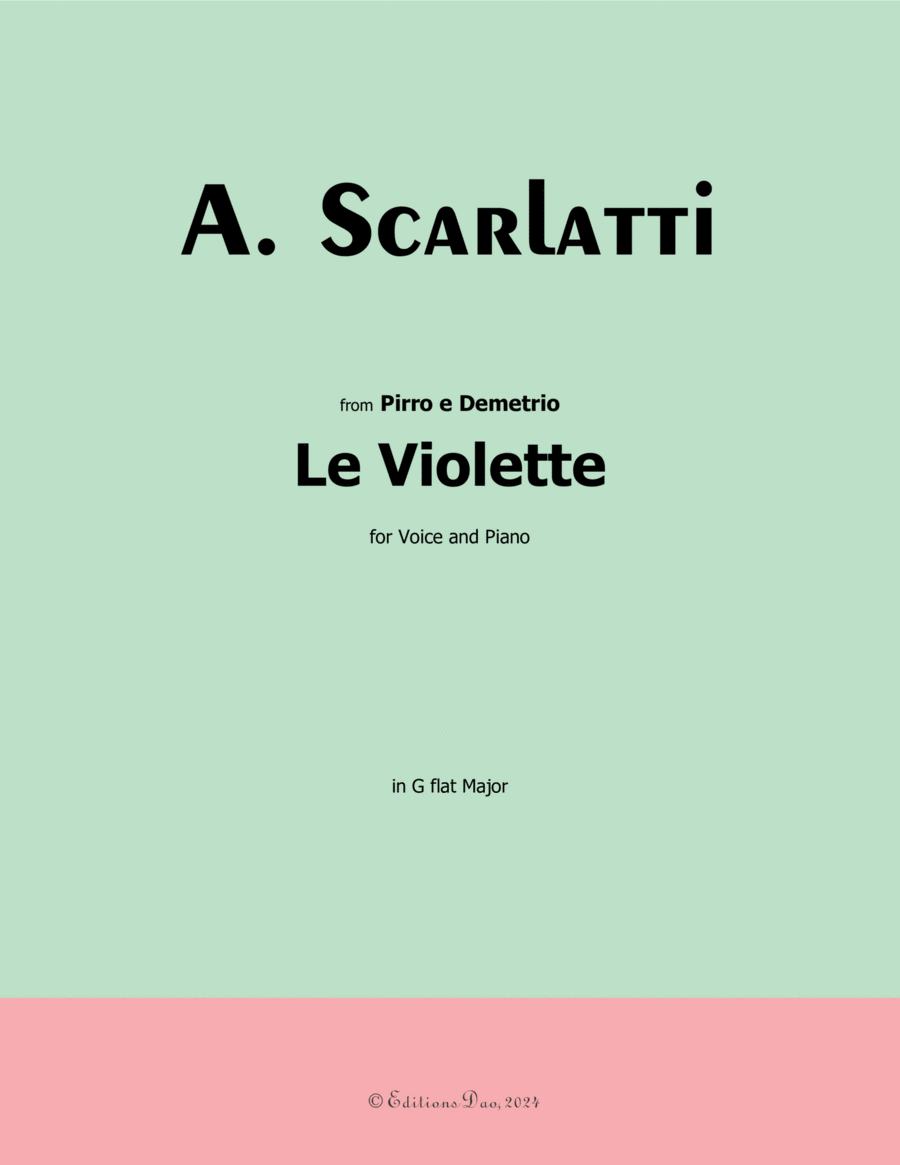 Le Violette, by Scarlatti, in G flat Major