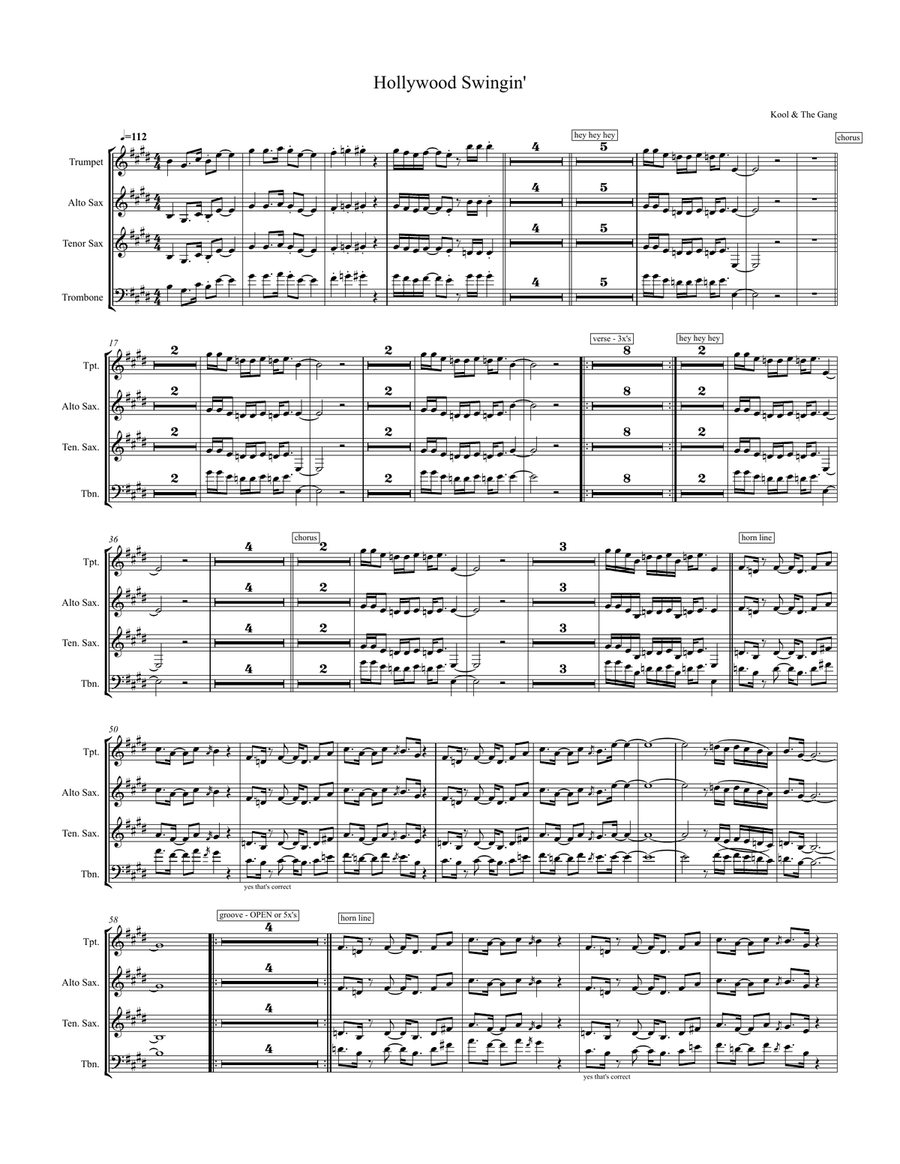 Hollywood Swingin' Small Ensemble scores gallery preview page 1