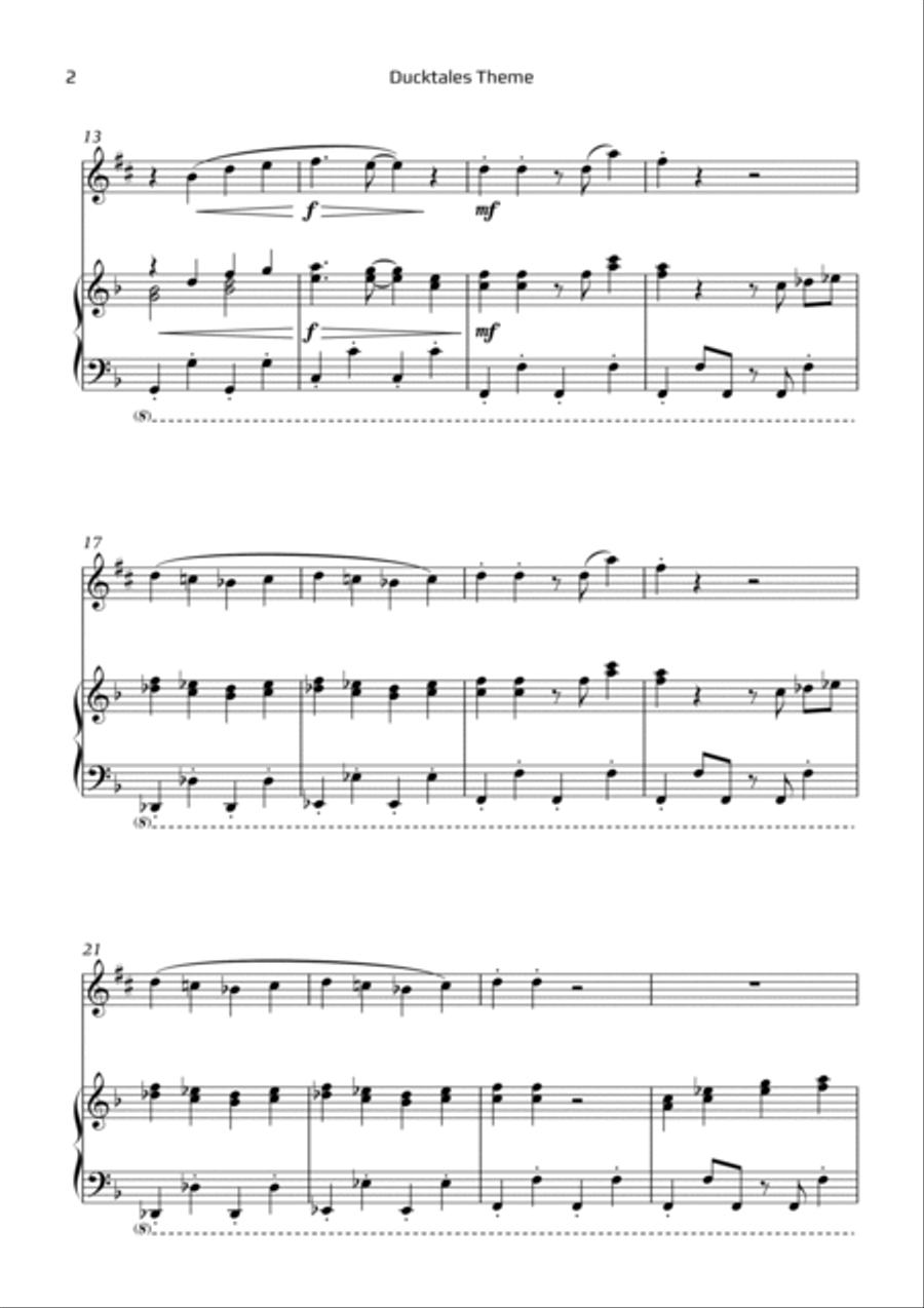 Ducktales Theme Baritone Saxophone scores gallery preview page 2
