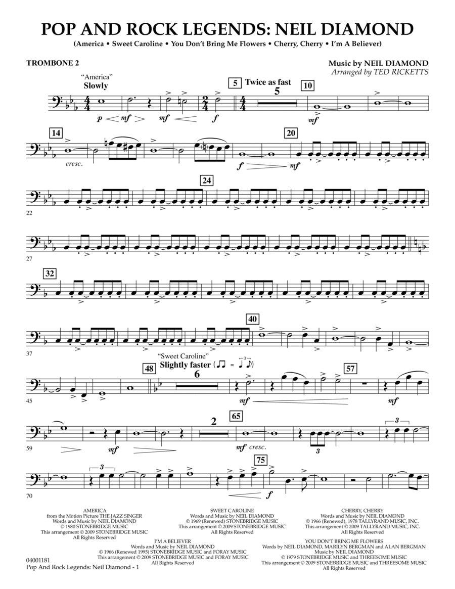 Pop and Rock Legends - Neil Diamond - Trombone 2