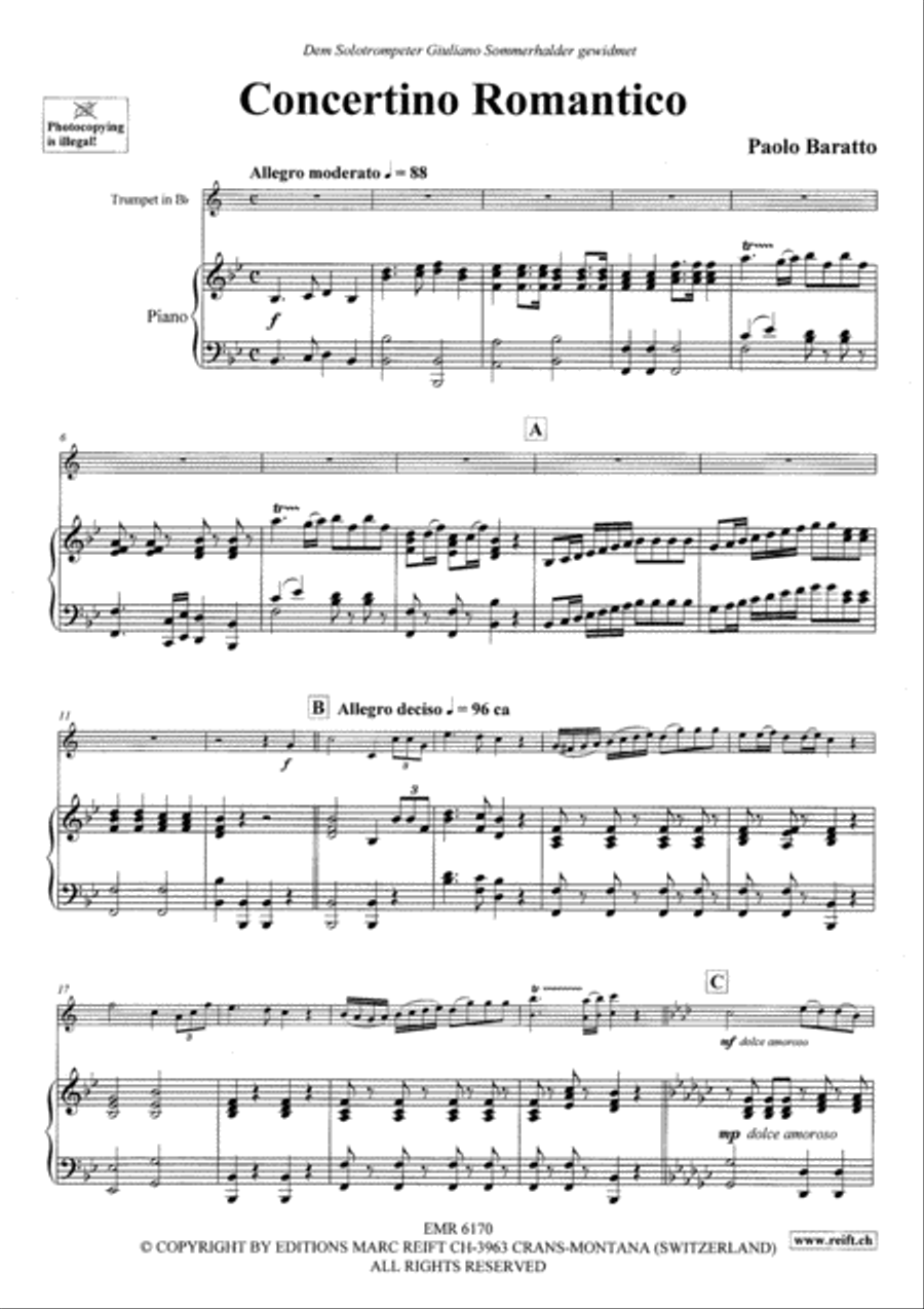 Concertino Romantico Trumpet Solo scores gallery preview page 4