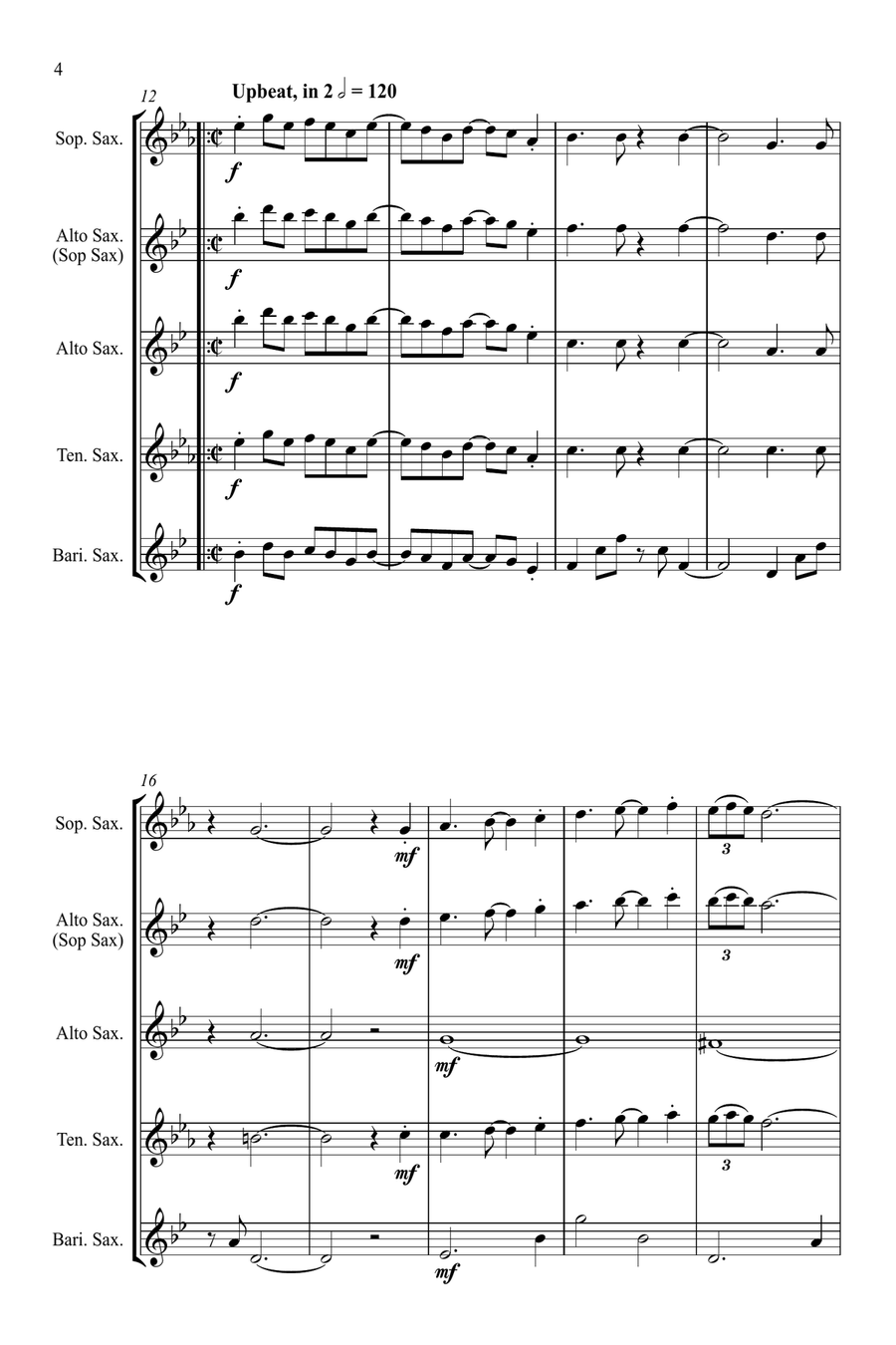 Spain Saxophone Quartet scores gallery preview page 4