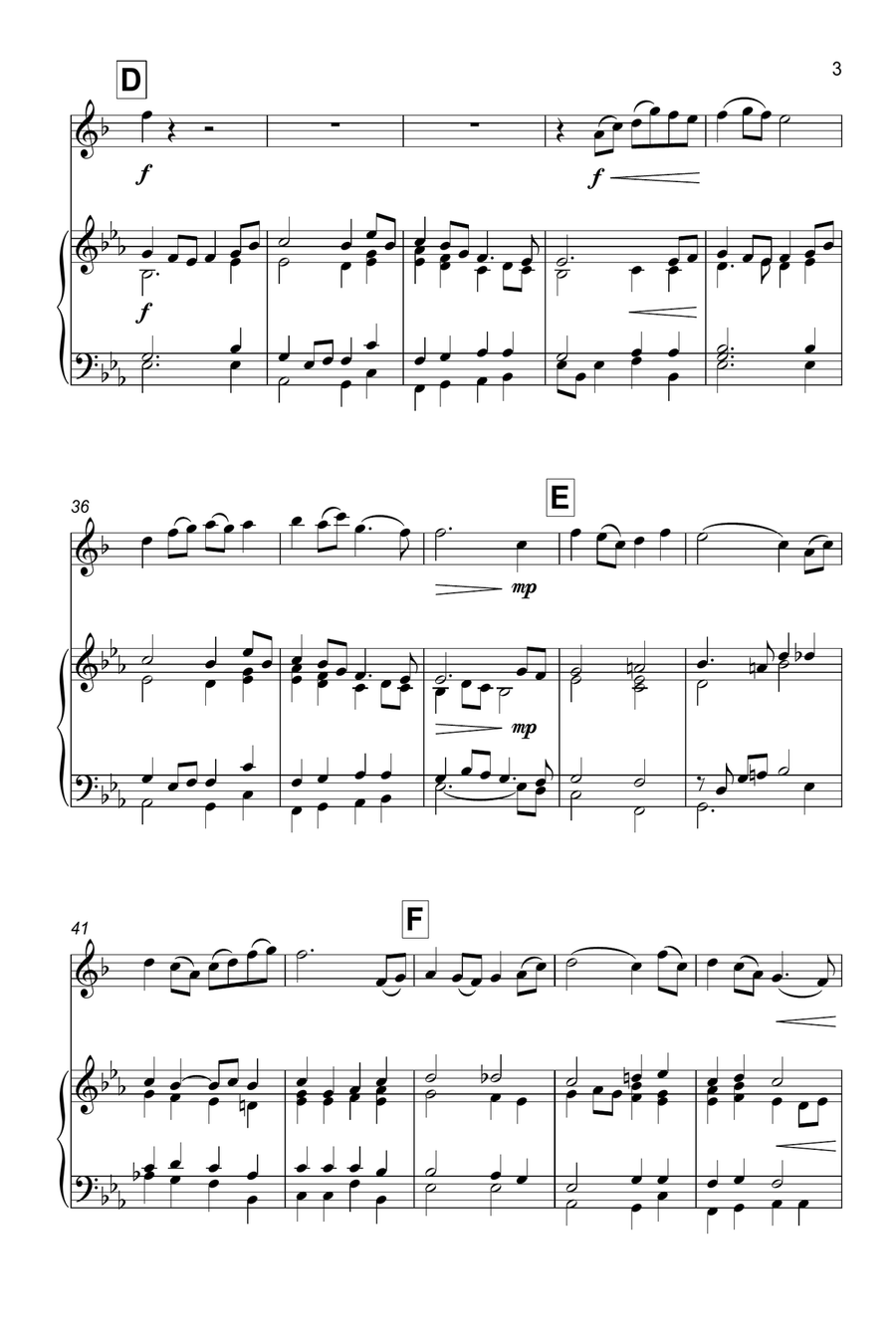 Down By The Salley Gardens Trombone scores gallery preview page 3