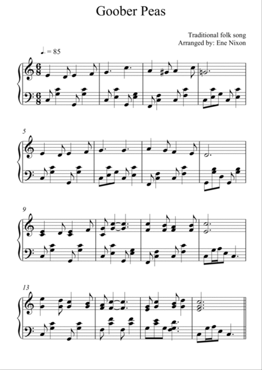 Goober Peas - Intermediate piano solo Piano Solo scores gallery preview page 2