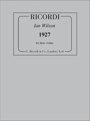 Book cover for 1927, For Three Violins