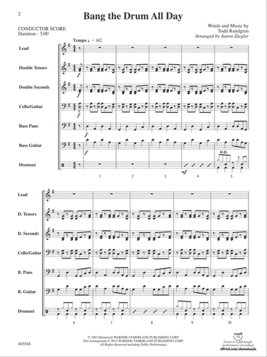Bang the Drum All Day: Score Percussion scores gallery preview page 2