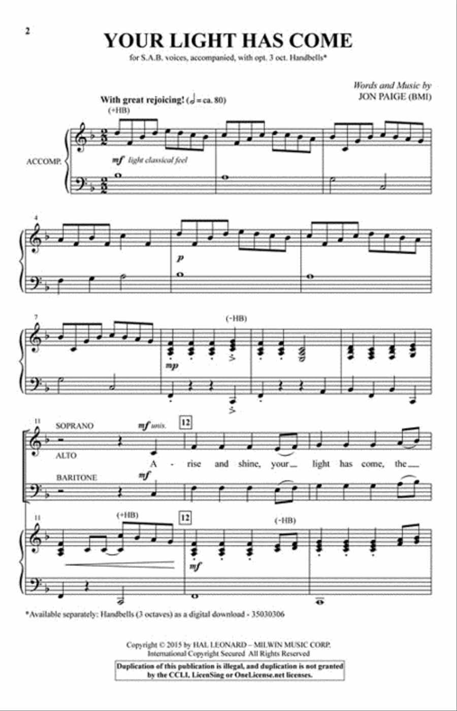 Your Light Has Come 3-Part scores gallery preview page 2