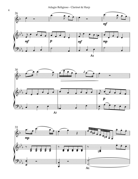 Adagio Religioso, K622, Duet for Bb Clarinet & Pedal Harp image number null