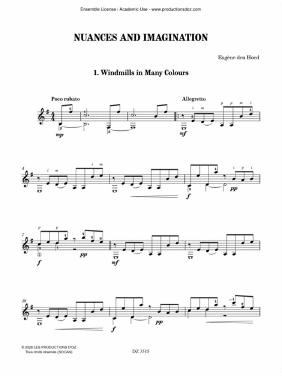 Nuances and Imagination Nuances and Imagination Classical Guitar scores gallery preview page 2