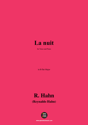 Book cover for R. Hahn-La nuit,in B flat Major