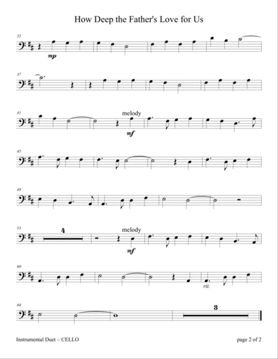 How Deep The Father's Love For Us Piano scores gallery preview page 4