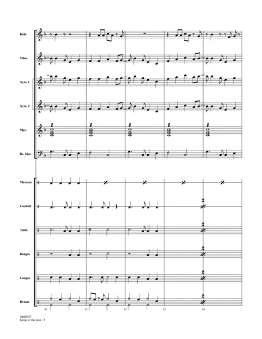 Jump in the Line - Full Score Concert Band scores gallery preview page 5