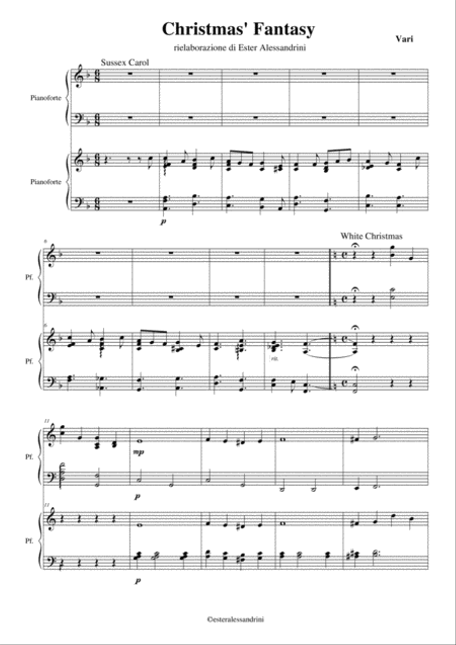 Christmas Fantasy. 2 piano Piano scores gallery preview page 1