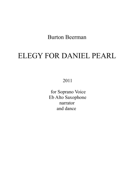 [Beerman] Elegy for Daniel Pearl