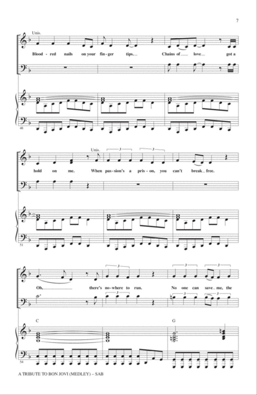 A Tribute To Bon Jovi (Medley) 3-Part scores gallery preview page 6