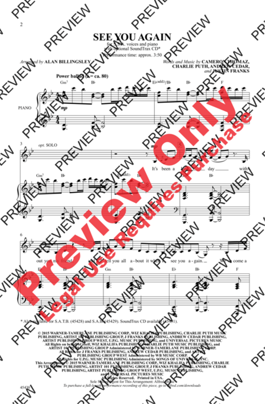 See You Again See You Again Women's Choir scores gallery preview page 2