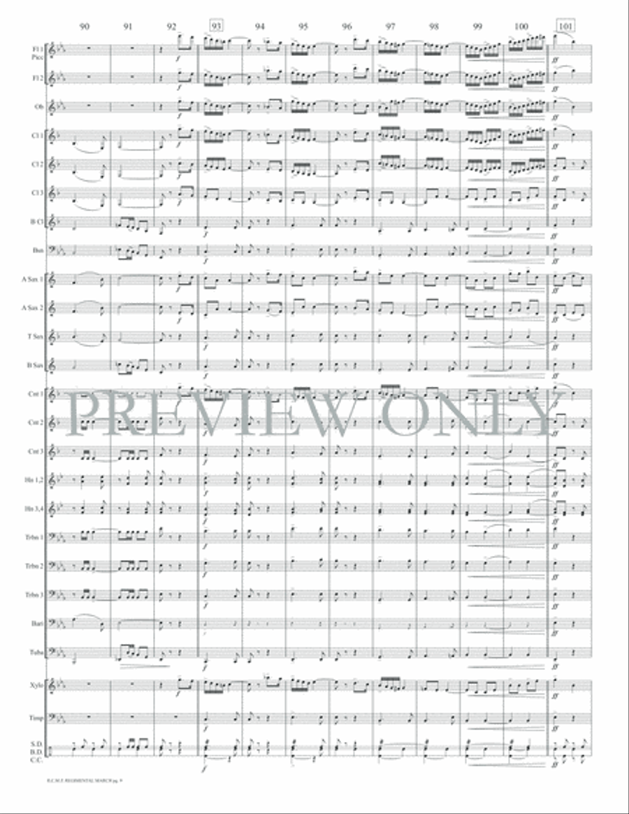 R.C.M.P. Regimental March Concert Band scores gallery preview page 12