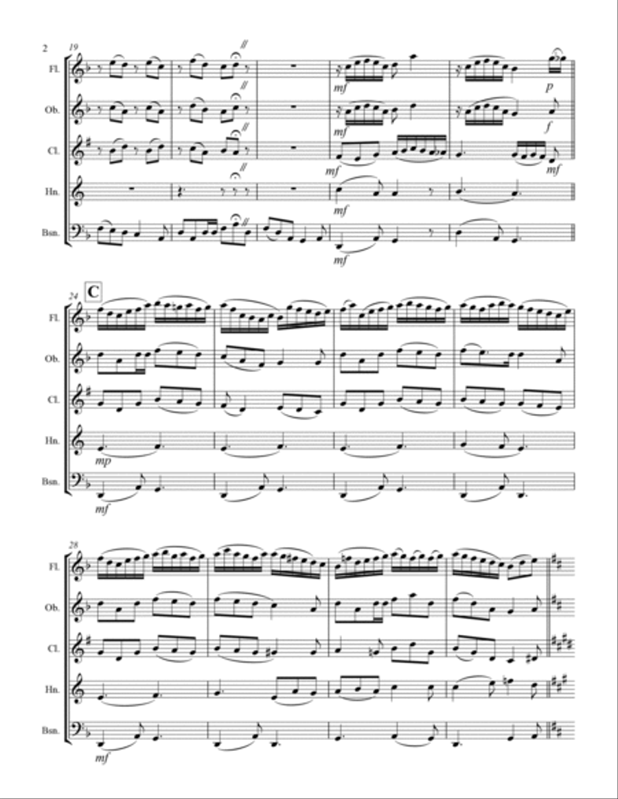 I Wonder As I Wander Woodwind Quintet scores gallery preview page 3