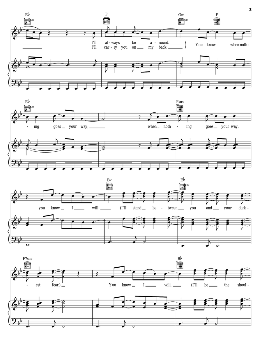 You Know I Will Piano, Vocal, Guitar scores gallery preview page 3