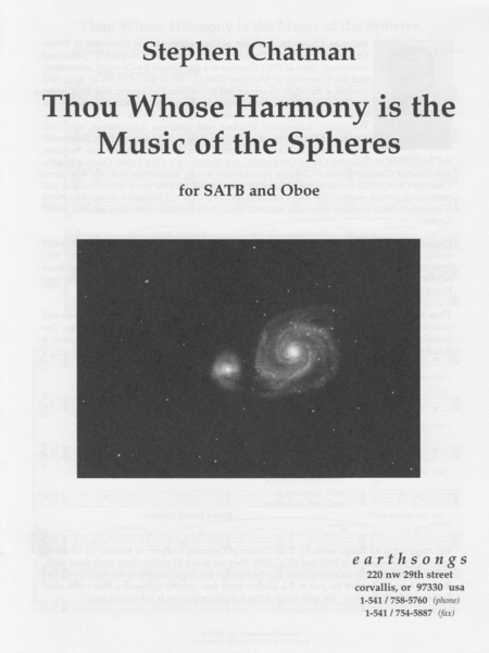 Thou Whose Harmony is the Music of the Spheres