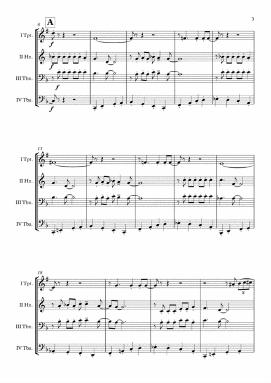 Beach Boys Medley Brass Quartet scores gallery preview page 4