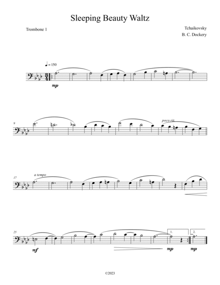 Sleeping Beauty Waltz (Trombone Duet) image number null