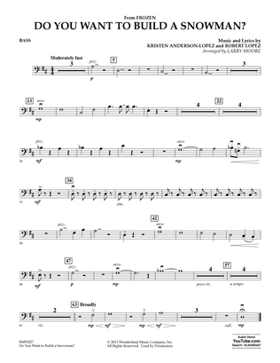 Book cover for Do You Want To Build A Snowman (from Frozen) (arr. Larry Moore) - Bass