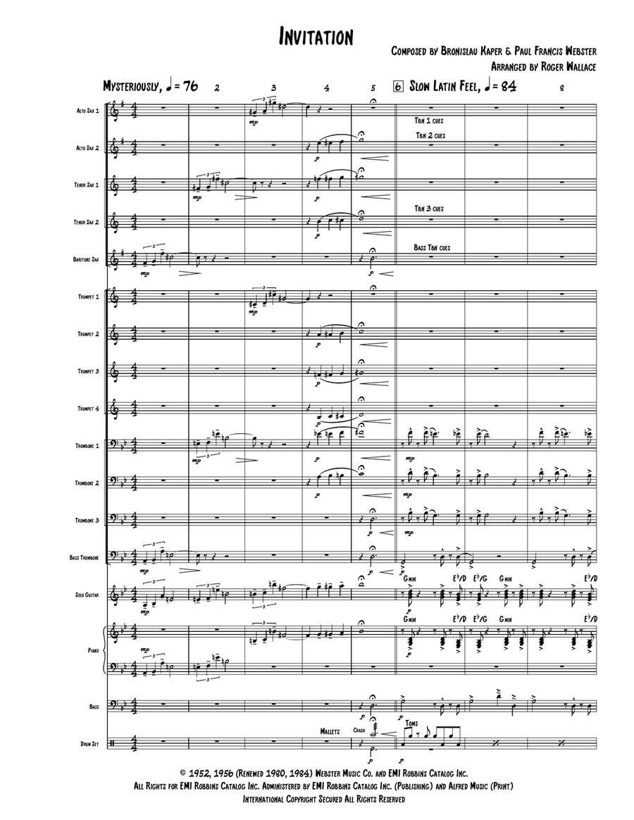Invitation Jazz Ensemble scores gallery preview page 1