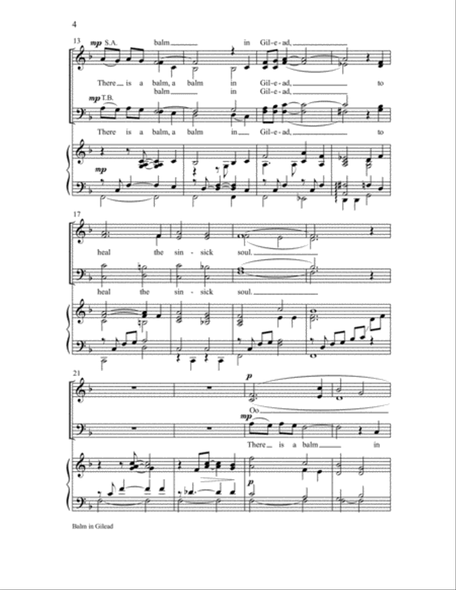 Balm in Gilead 4-Part scores gallery preview page 3