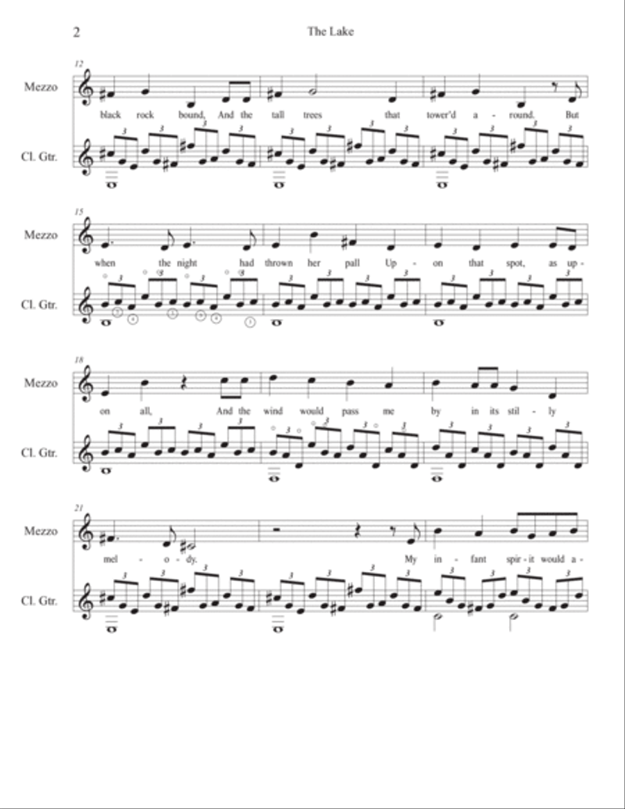 FOUR SETTINGS BY EDGAR ALLAN POE for mezzo-soprano and guitar Chamber Music scores gallery preview page 4