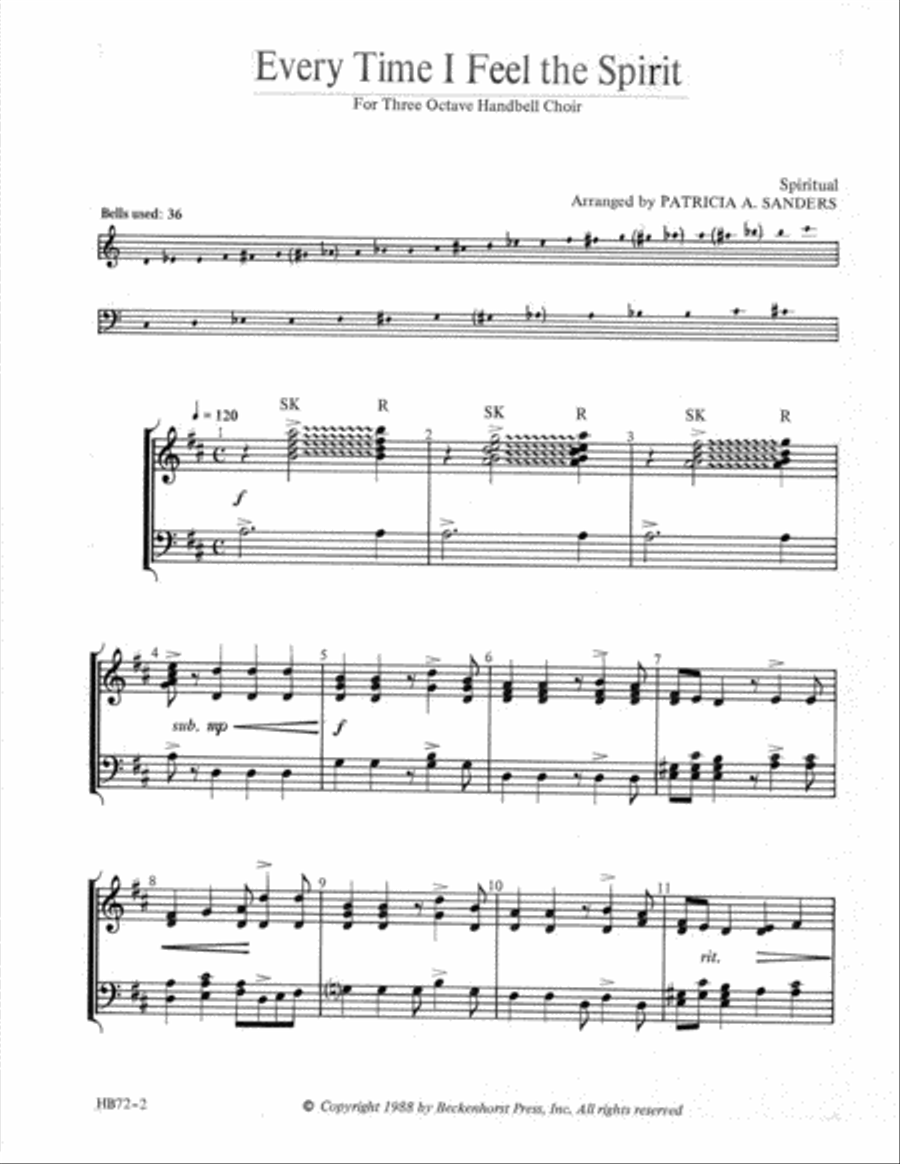 Every Time I Feel the Spirit 3-Octaves scores gallery preview page 2