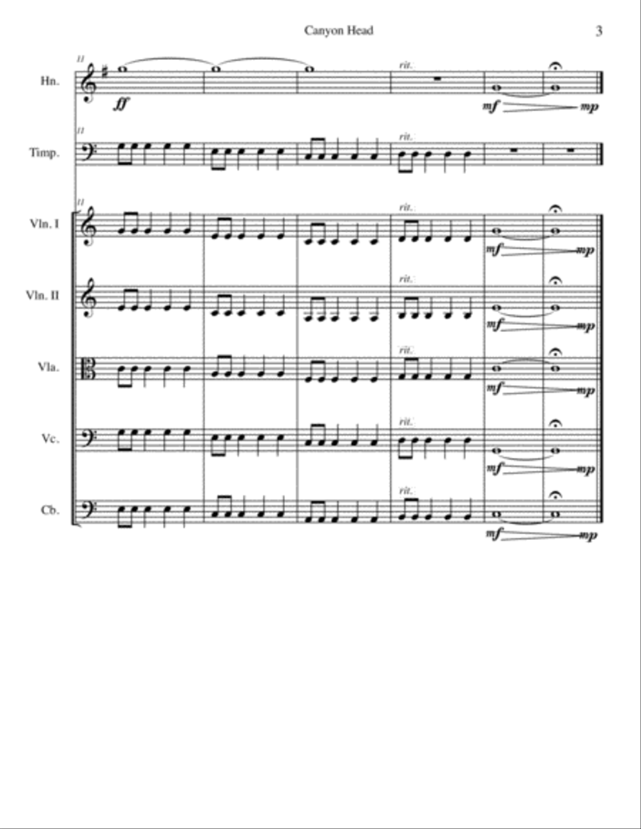 Canyon Head from Forgotten Lands Small Ensemble scores gallery preview page 3