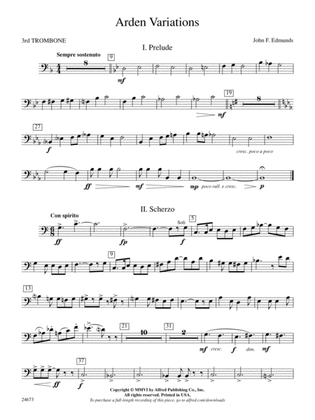 Arden Variations: 3rd Trombone