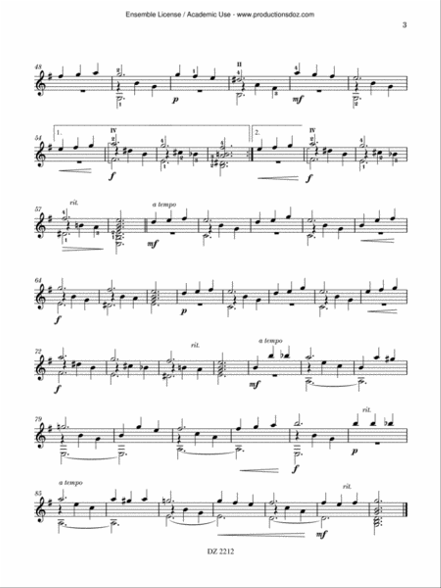 5 valses Classical Guitar scores gallery preview page 3