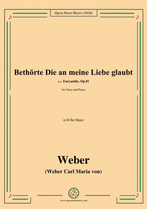 Book cover for Weber-Bethōrte Die an meine Liebe glaubt,in B flat Major