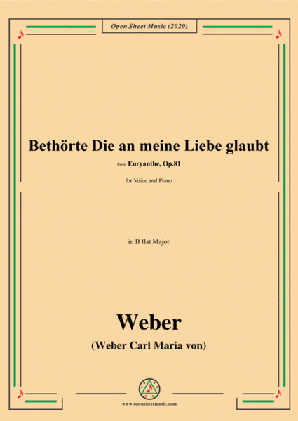 Weber-Bethōrte Die an meine Liebe glaubt,in B flat Major