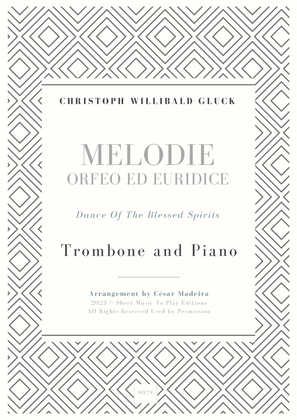 Melodie from Orfeo ed Euridice - Trombone and Piano (Full Score and Parts)