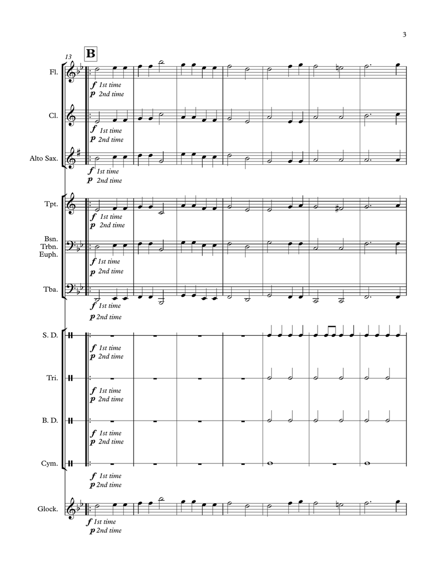 Chorale (for Grade 0.5 Band) Concert Band scores gallery preview page 3