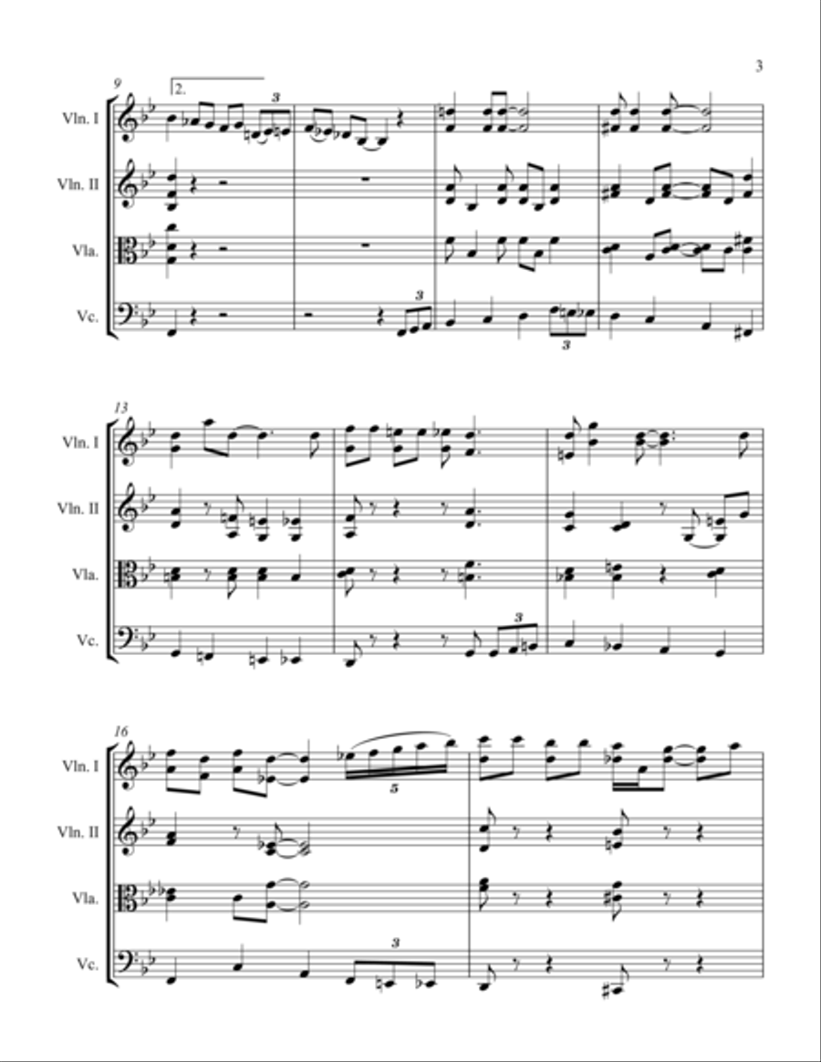 Basin Street Blues Basin Street Blues String Quartet scores gallery preview page 3
