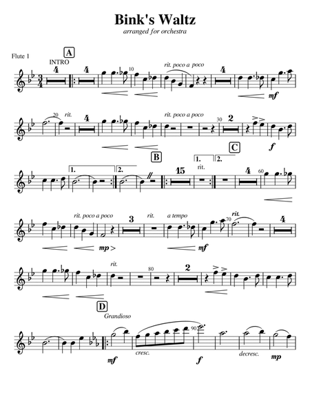 Bink's Waltz (1905) - Set of Parts