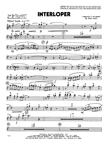Interloper - 2nd Bb Trumpet