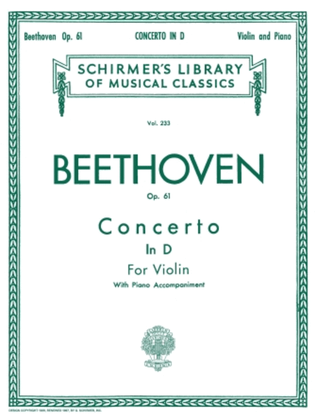 Book cover for Concerto in D Major, Op. 61