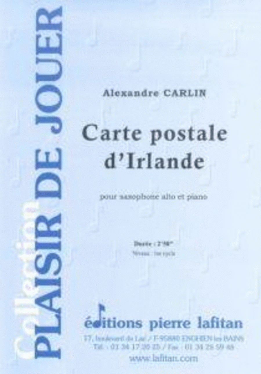 Carte Postale d'Irlande Carte Postale d'Irlande Alto Saxophone scores gallery preview page 1