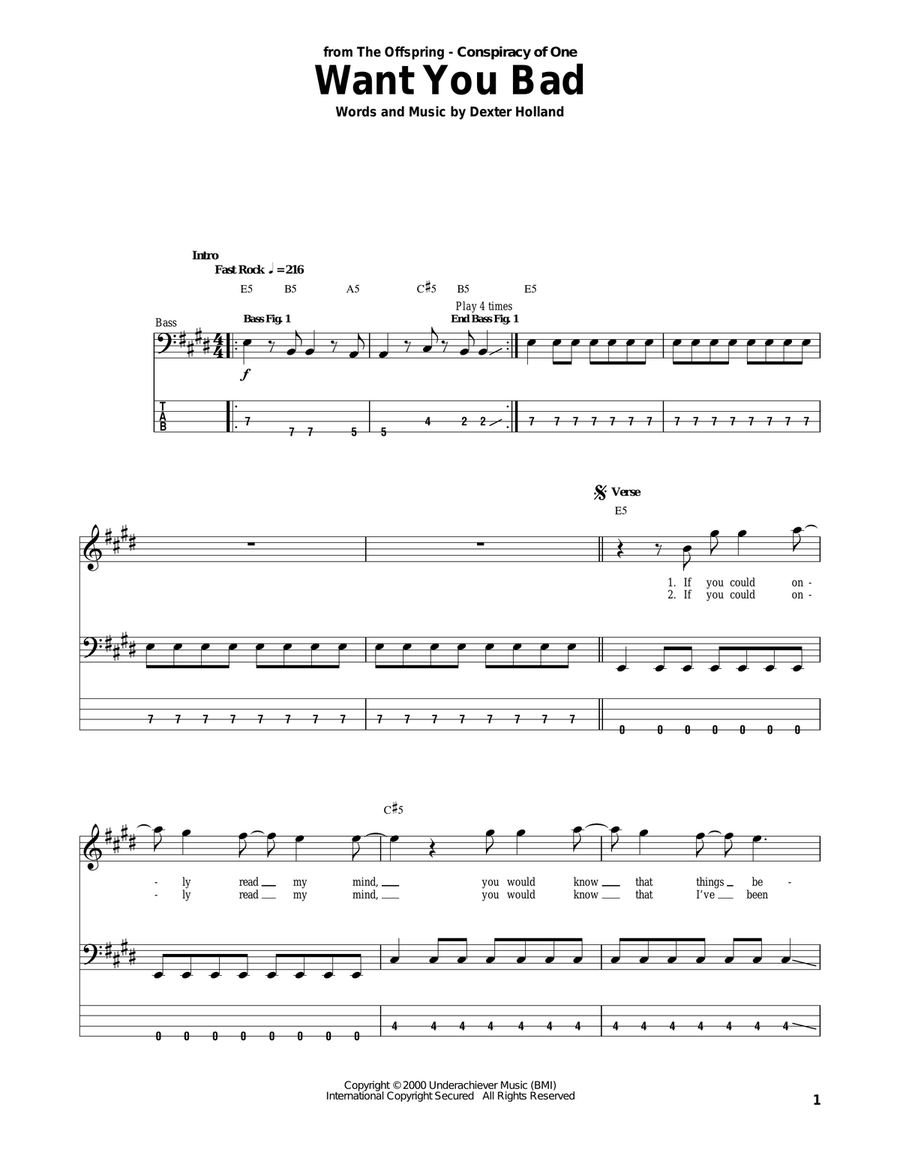 Want You Bad Acoustic Guitar scores gallery preview page 1