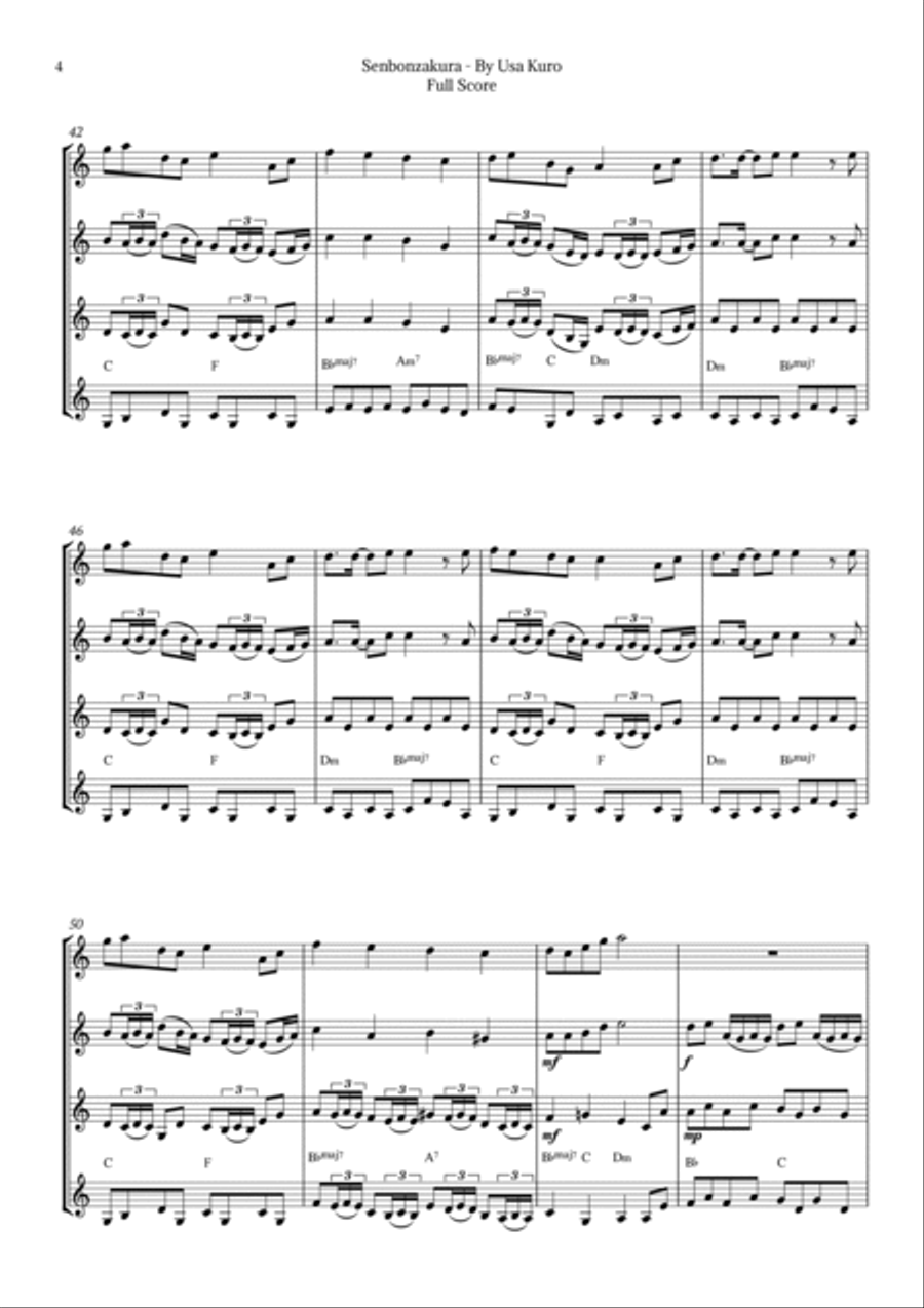 Senbonzakura Brass Quartet scores gallery preview page 4