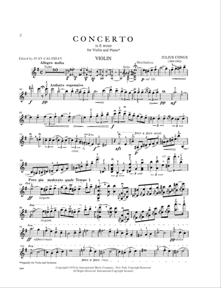 Concerto In E Minor