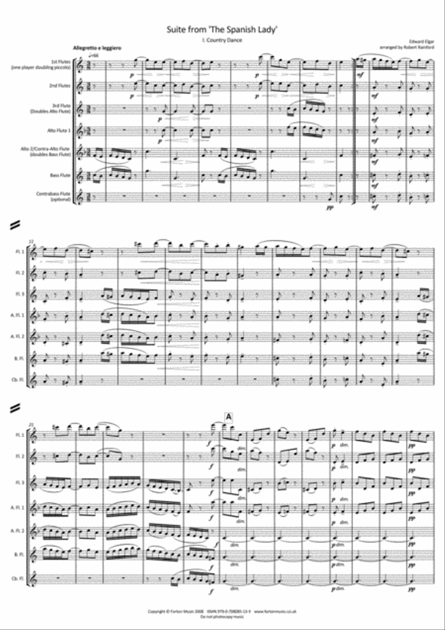 Suite from the Spanish Lady Flute Choir scores gallery preview page 3