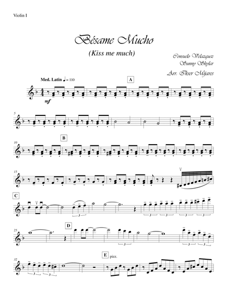 Bésame mucho for String Quartet (Violin I ) image number null