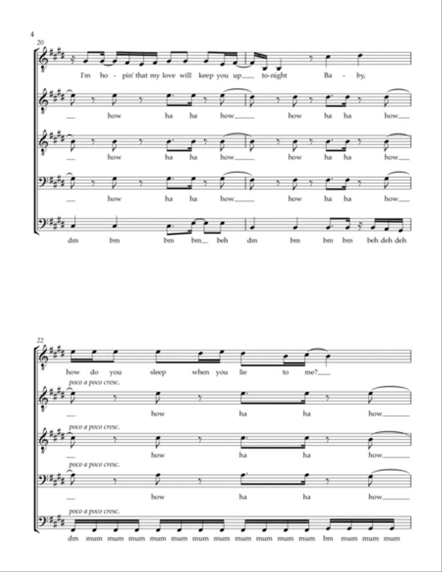 How Do You Sleep? TTBB scores gallery preview page 4