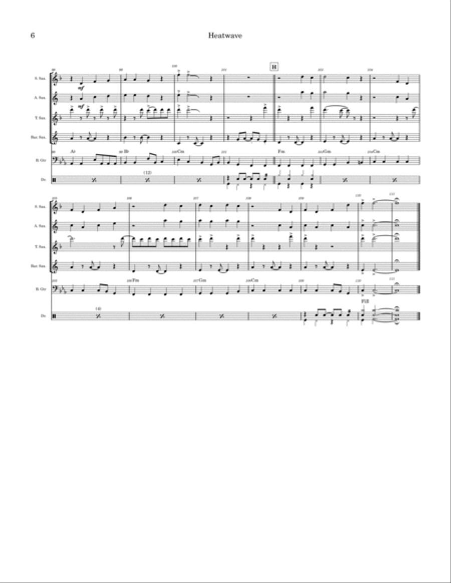Heatwave (love Is Like A Heatwave) Saxophone Quartet scores gallery preview page 6